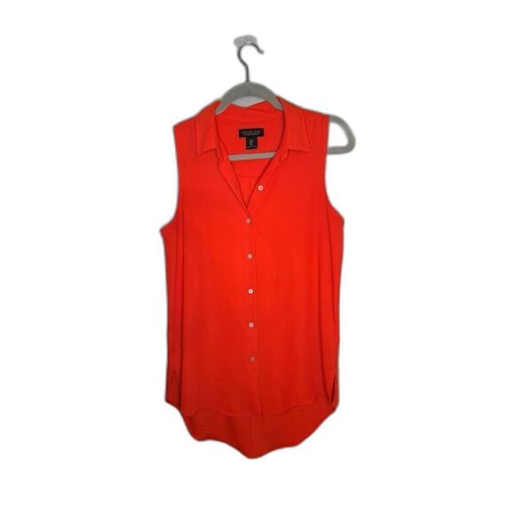 Rachel Zoe Women's Red Button Down Sleeveless Blouse Size Small - Picture 1 of 4